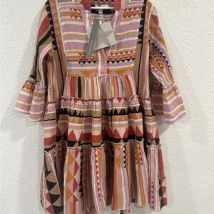 Anthropologie Multicolor Geometric Kids Dress Brand New Size 6/8